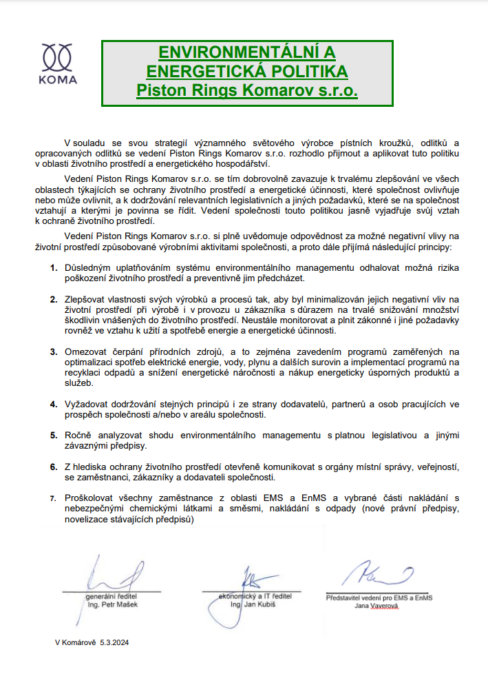 Enviromentální politika Enviromentální politika