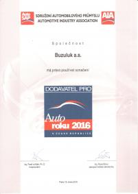 Ocenění dodavatel Auto roku 2016 Ocenění dodavatel Auto roku 2016